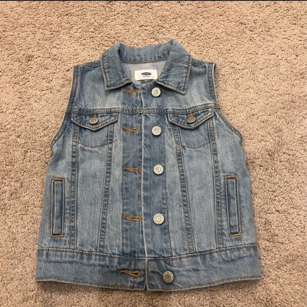 Girls jeans jacket sleeveless